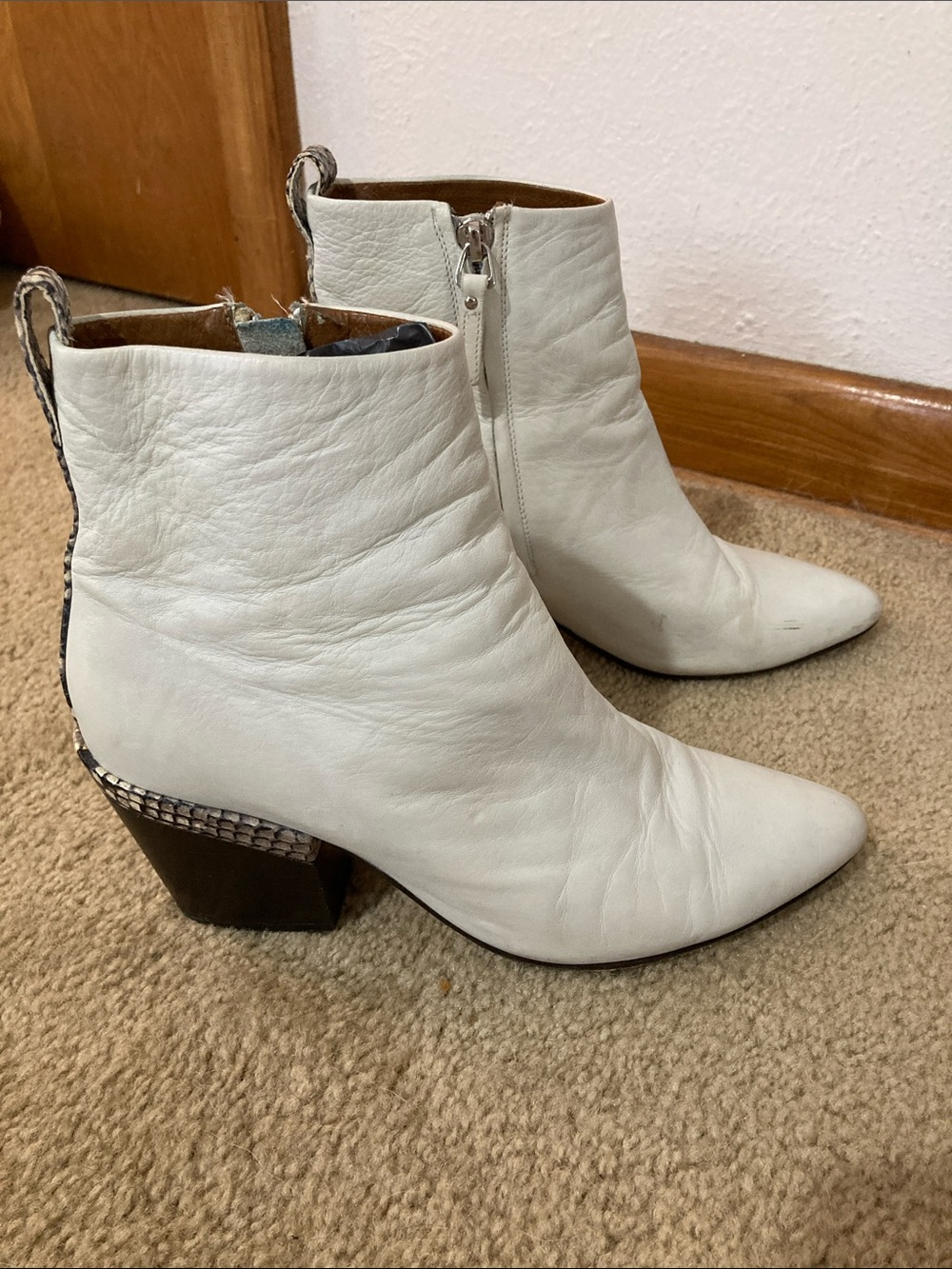 Ariat 224 White Western Ankle Boots Size 8